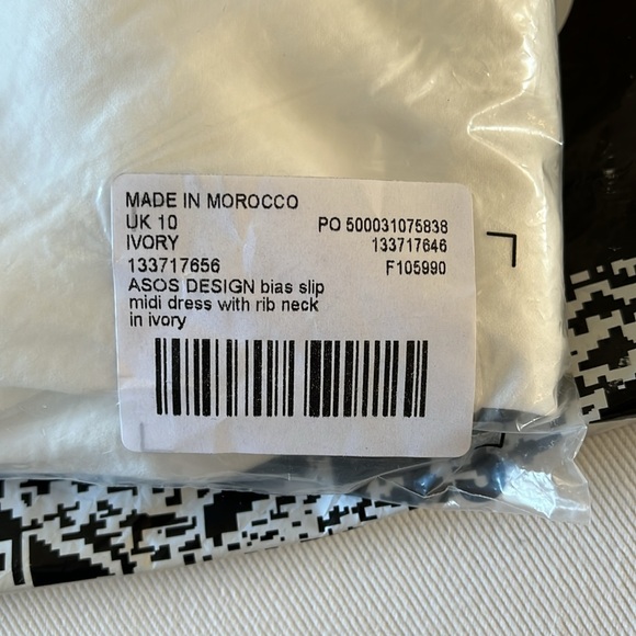 NWT ASOS DESIGN Bias Slip MIDI Dress Ivory US 6 - Picture 6 of 16